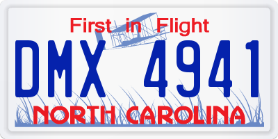 NC license plate DMX4941