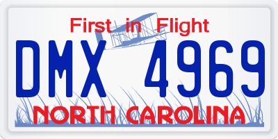 NC license plate DMX4969
