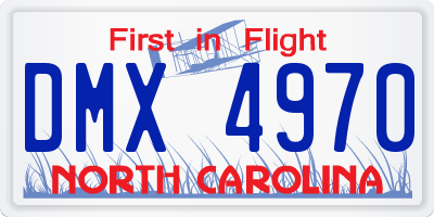 NC license plate DMX4970