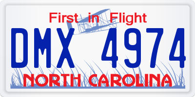 NC license plate DMX4974