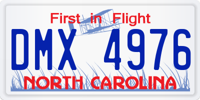 NC license plate DMX4976