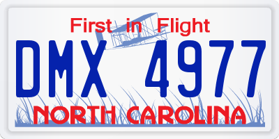 NC license plate DMX4977