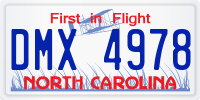 NC license plate DMX4978