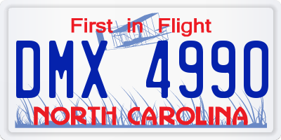 NC license plate DMX4990