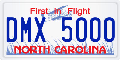 NC license plate DMX5000
