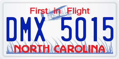NC license plate DMX5015