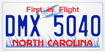 NC license plate DMX5040