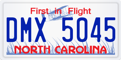 NC license plate DMX5045