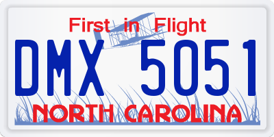 NC license plate DMX5051