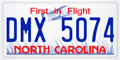 NC license plate DMX5074