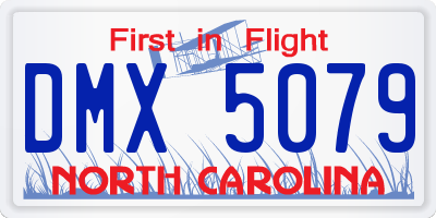NC license plate DMX5079