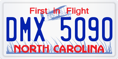 NC license plate DMX5090