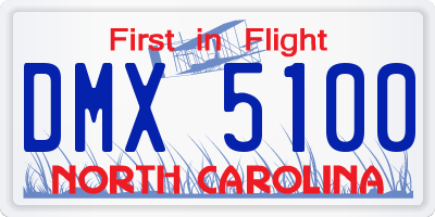 NC license plate DMX5100