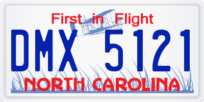 NC license plate DMX5121