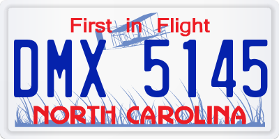 NC license plate DMX5145