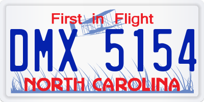 NC license plate DMX5154