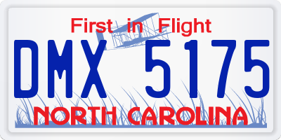 NC license plate DMX5175