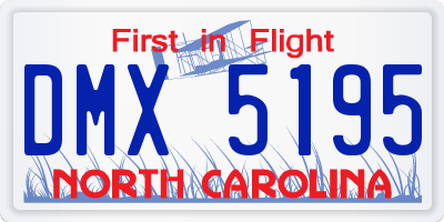 NC license plate DMX5195