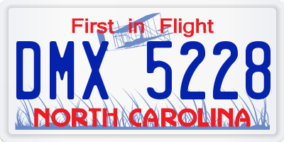 NC license plate DMX5228