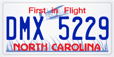 NC license plate DMX5229