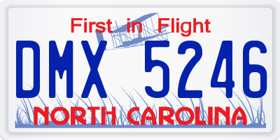 NC license plate DMX5246