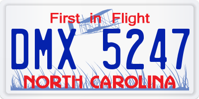 NC license plate DMX5247