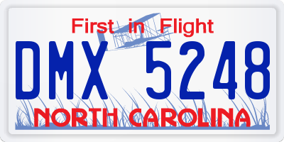 NC license plate DMX5248