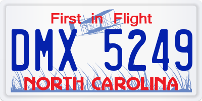 NC license plate DMX5249