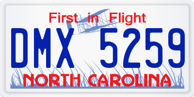 NC license plate DMX5259