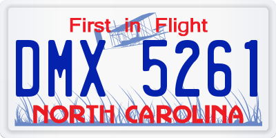 NC license plate DMX5261