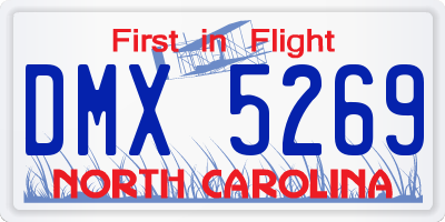 NC license plate DMX5269