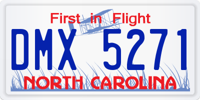 NC license plate DMX5271