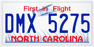 NC license plate DMX5275