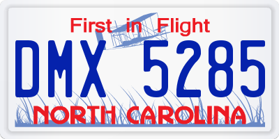 NC license plate DMX5285