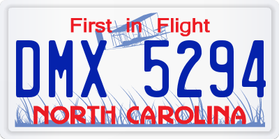 NC license plate DMX5294