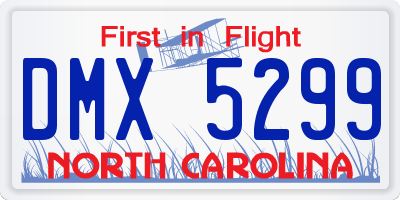 NC license plate DMX5299
