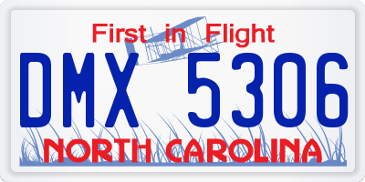 NC license plate DMX5306