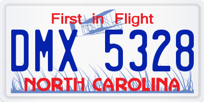 NC license plate DMX5328