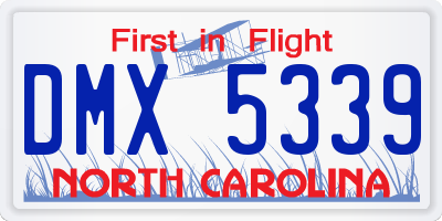 NC license plate DMX5339