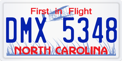NC license plate DMX5348