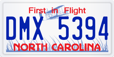 NC license plate DMX5394