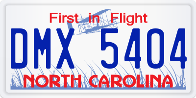 NC license plate DMX5404