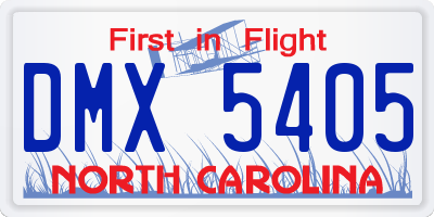 NC license plate DMX5405
