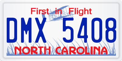 NC license plate DMX5408
