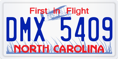 NC license plate DMX5409