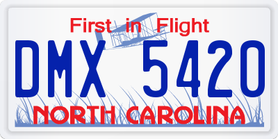 NC license plate DMX5420