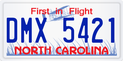 NC license plate DMX5421
