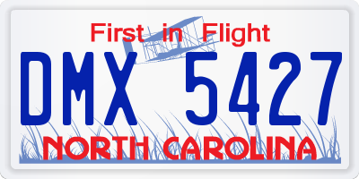 NC license plate DMX5427