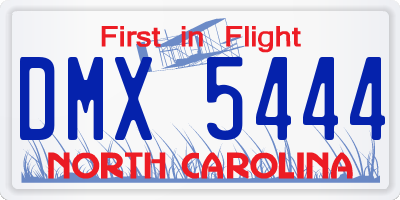 NC license plate DMX5444