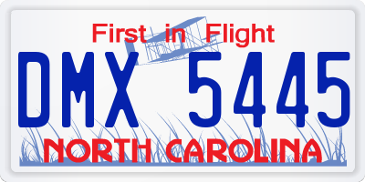 NC license plate DMX5445